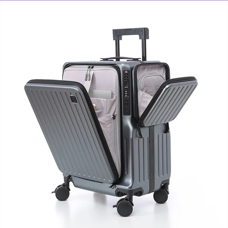 KELLY | Custom Wholesale Front Opening Pull Rod Box Password Travel Carry on Suitcase With Laptop Compartment Bag Suitcases Luggage