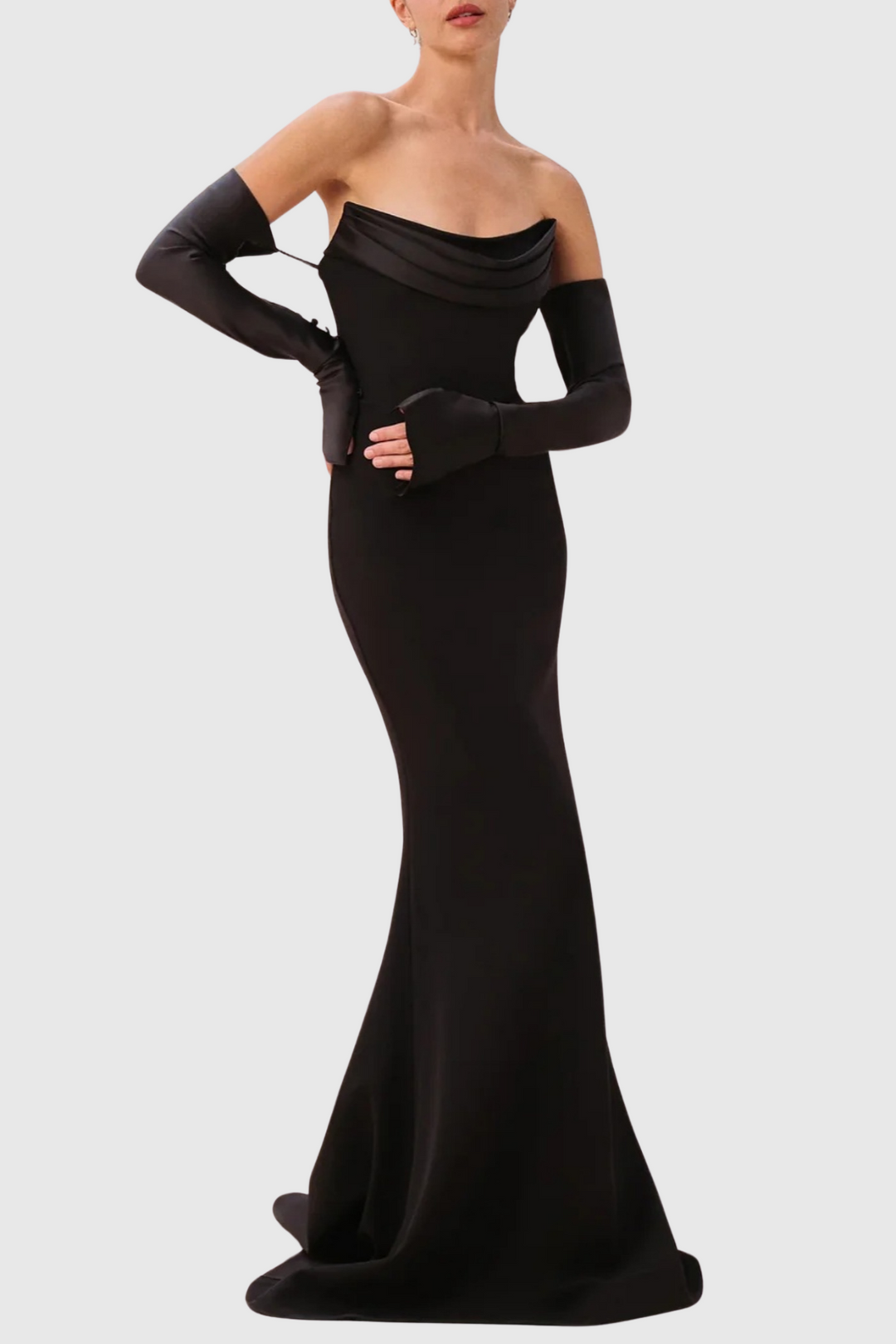 JOLIEN | Heega Off Shoulder Corset Maxi Dress - Black