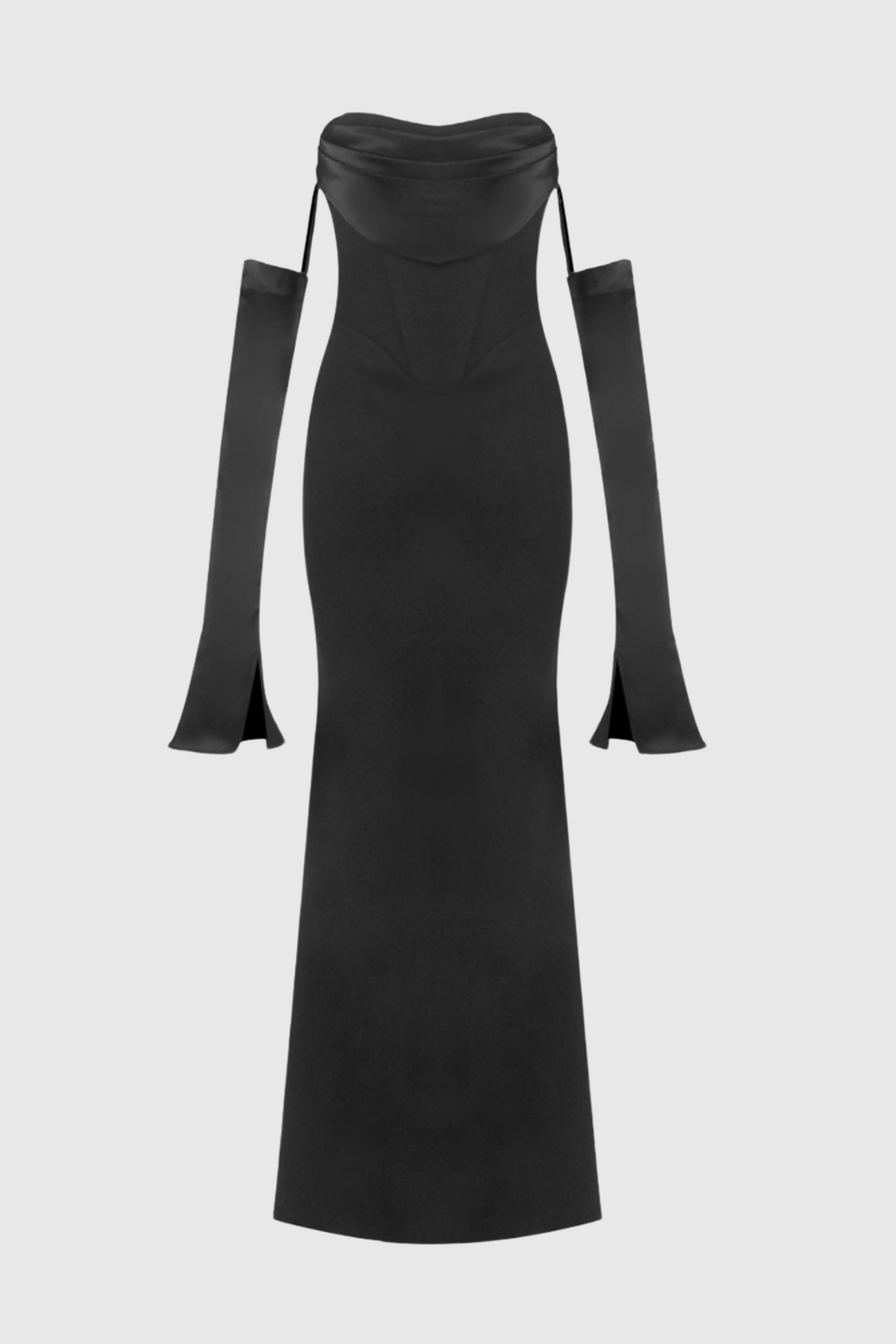 JOLIEN | Heega Off Shoulder Corset Maxi Dress - Black
