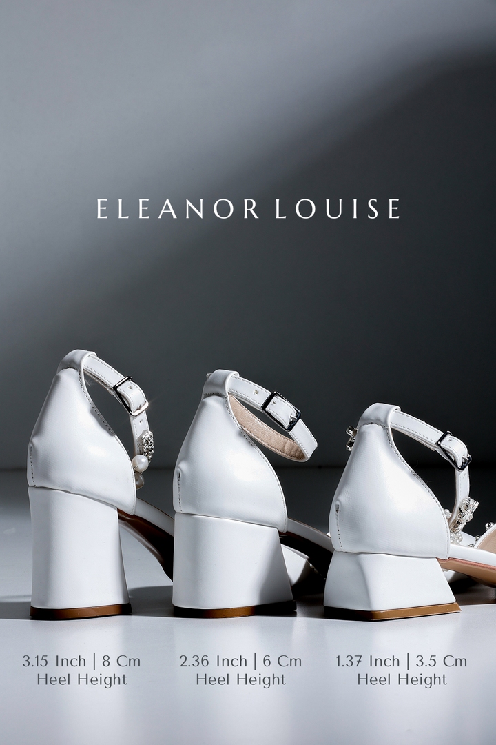 Skylar| Ivory Mid Heels with Pearls