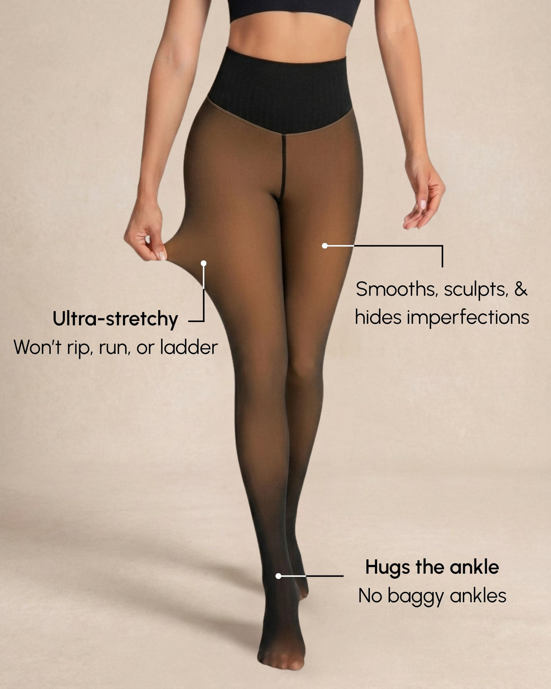NARIN | Sheer Illusion Fleece-Lined Tights