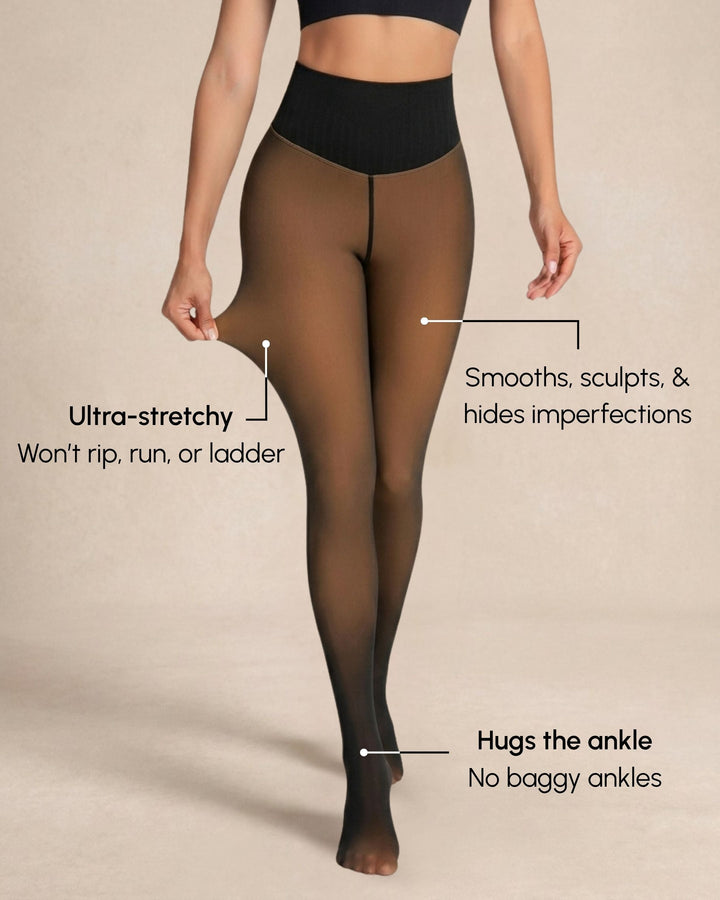 NARIN | Sheer Illusion Fleece-Lined Tights