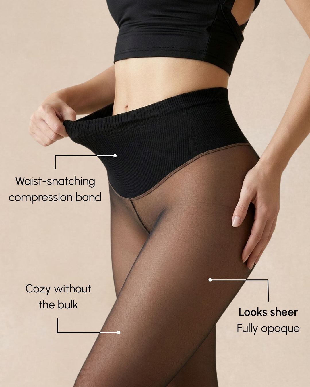 NARIN | Sheer Illusion Fleece-Lined Tights