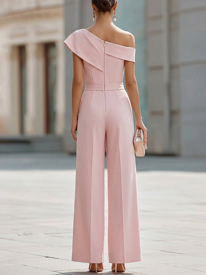 ALBENA | Elegant One-Shoulder Wide-Leg Jumpsuit