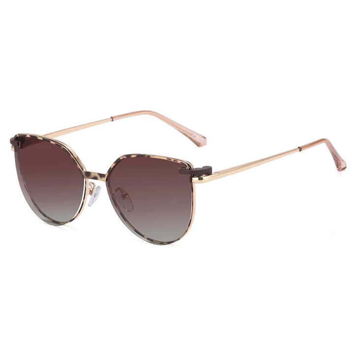 ZURIE | 2 In 1 Women's Polarized Sunglasses Round Magnetic Clip-on Trend Glasses Frames Ladies Optical Lens Dual Purpose Eyewear