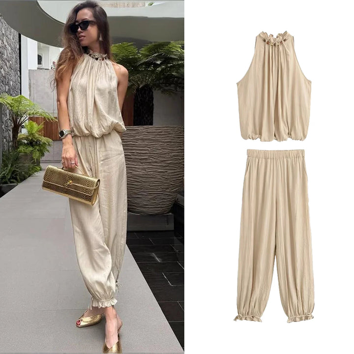 TATIANA | Women's Sleeveless Summer Pant Set
