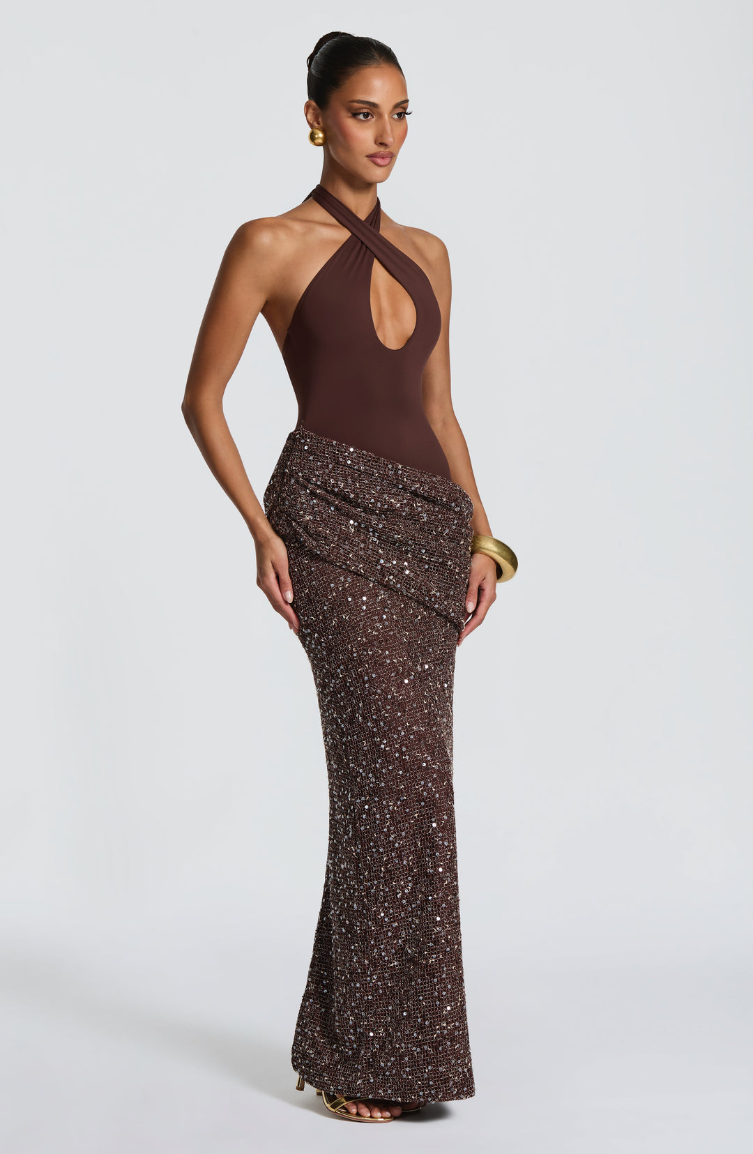 XIMENA | Maxi Dress - Plum Brown
