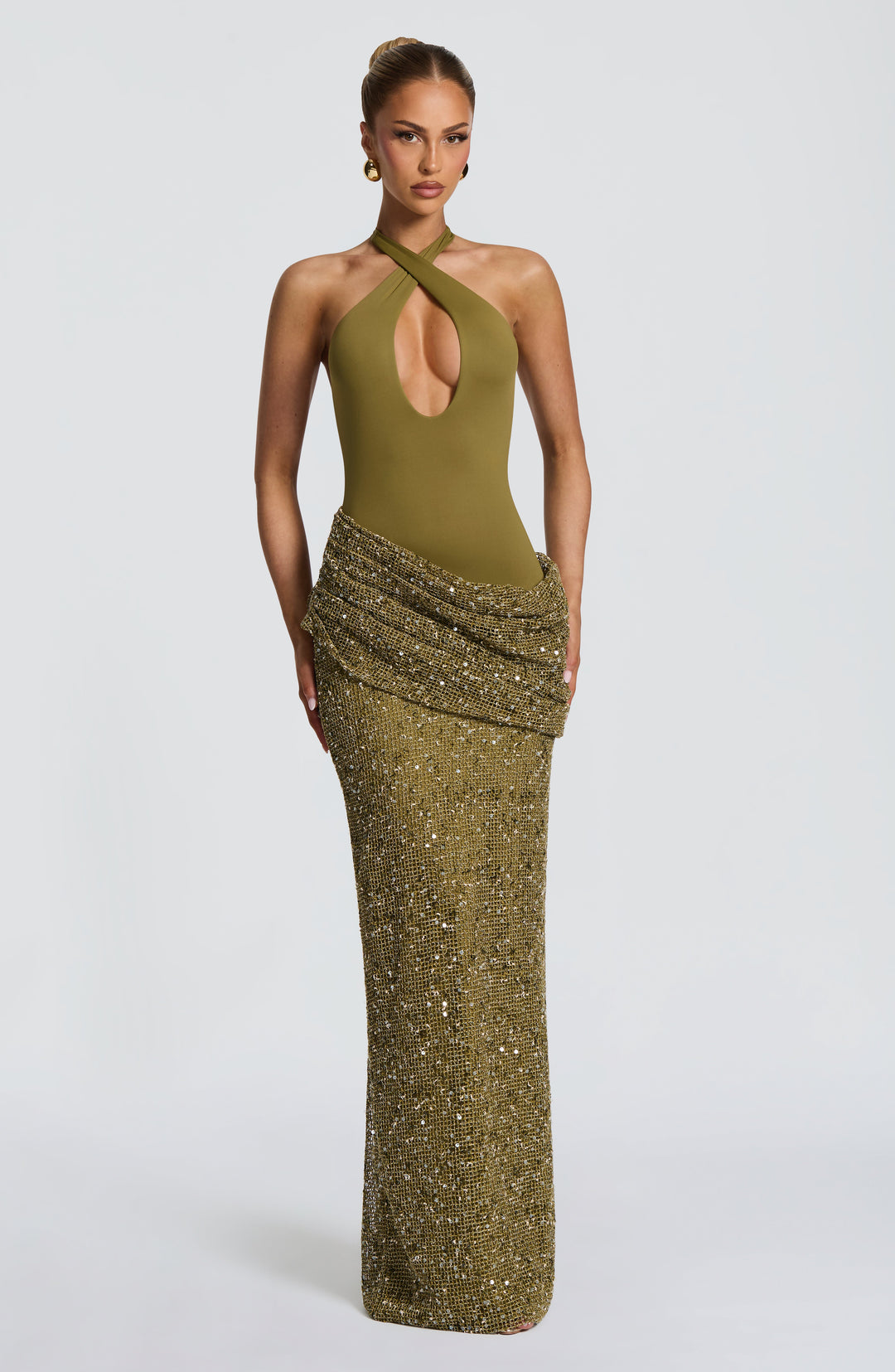 XIMENA, | Maxi Dress - Deep Olive