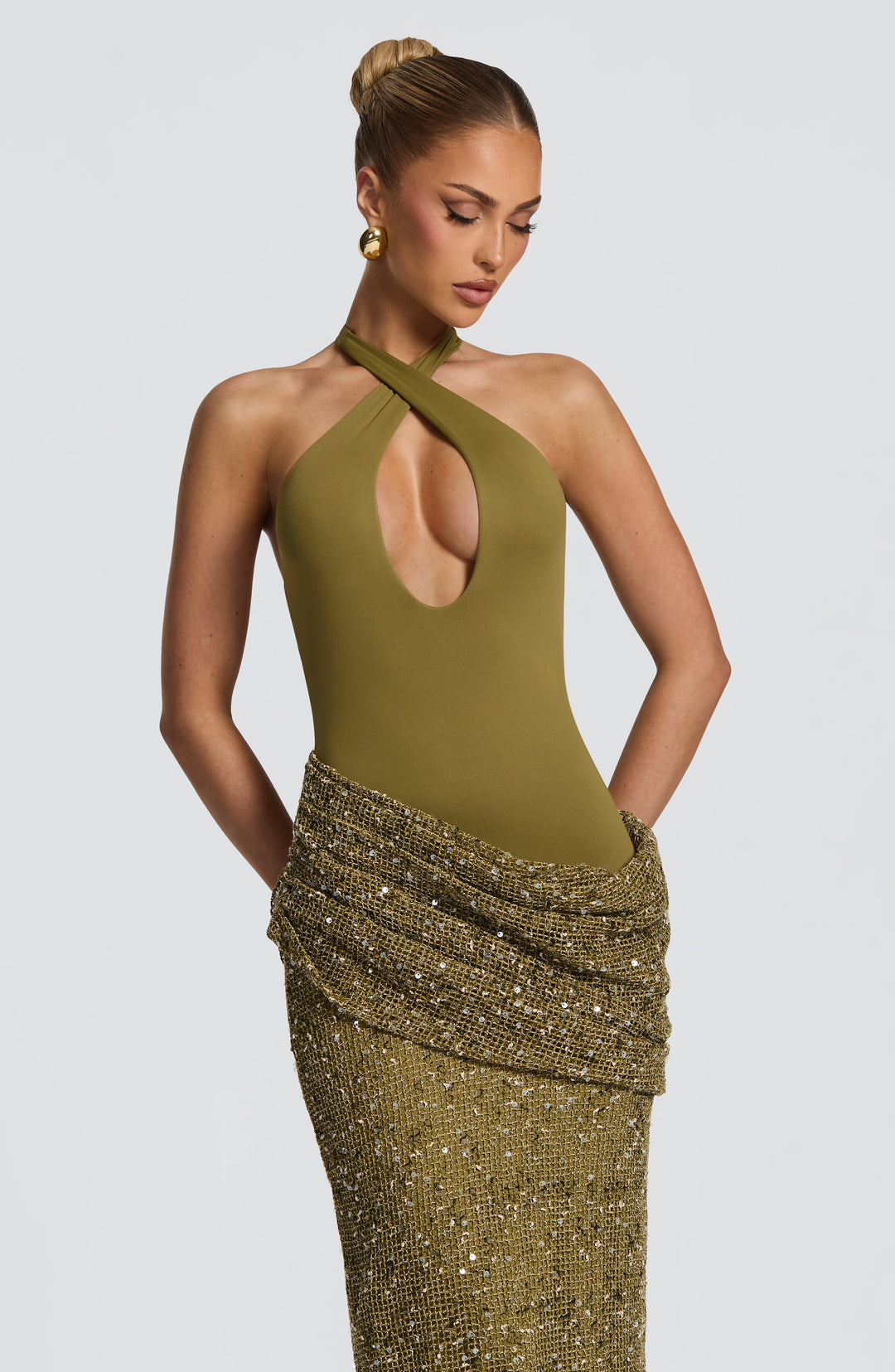 XIMENA, | Maxi Dress - Deep Olive