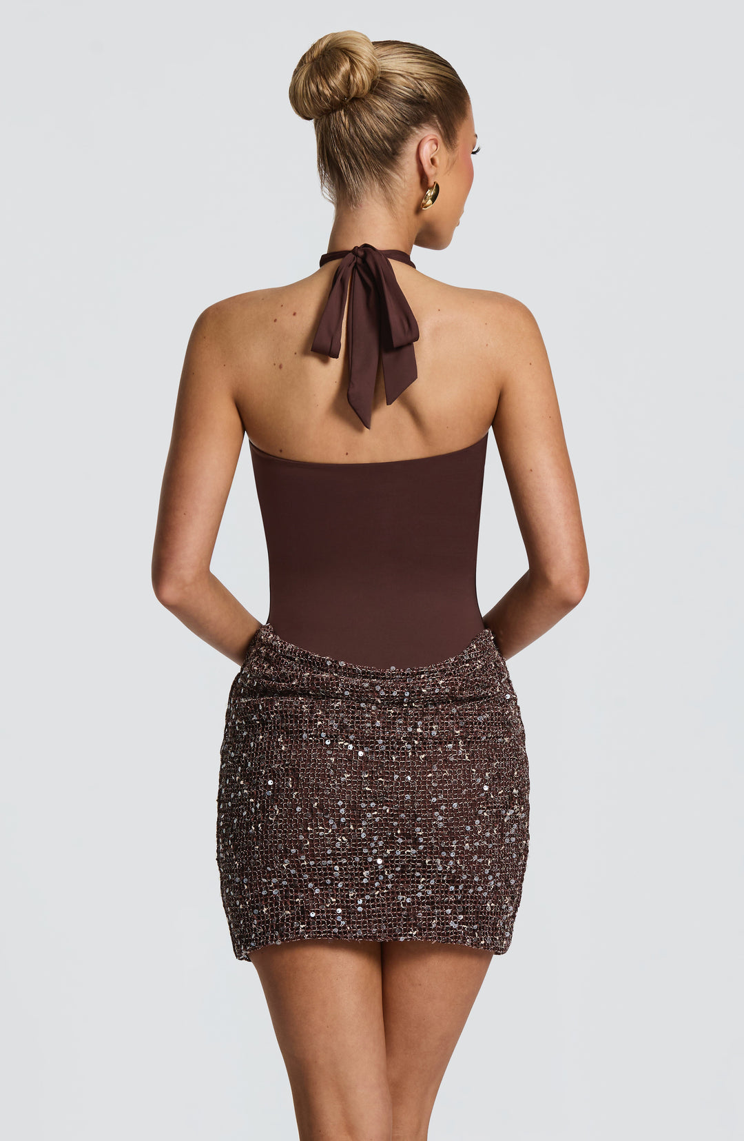 XIMENA | Mini Dress - Plum Brown