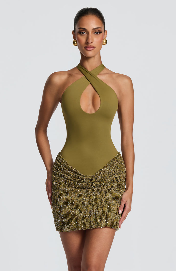 XIMENA | Mini Dress - Deep Olive