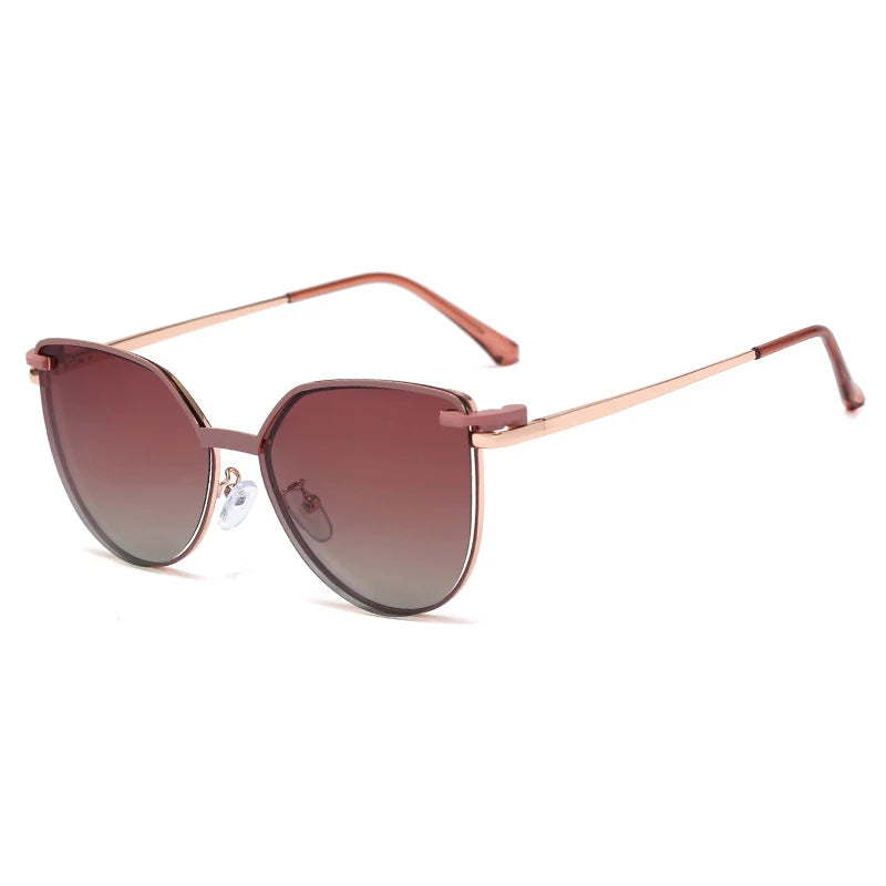 ZURIE | 2 In 1 Women's Polarized Sunglasses Round Magnetic Clip-on Trend Glasses Frames Ladies Optical Lens Dual Purpose Eyewear