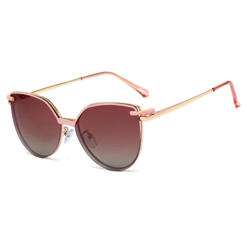 ZURIE | 2 In 1 Women's Polarized Sunglasses Round Magnetic Clip-on Trend Glasses Frames Ladies Optical Lens Dual Purpose Eyewear