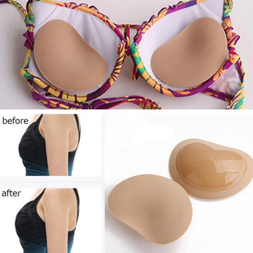 SALOME | 1Pair Chest Push Up Sticky Bra Thicker Sponge Bra Pad Breast Lift Up Enhancer Silicone Removeable Inserts Swimsuit Invisible Bra