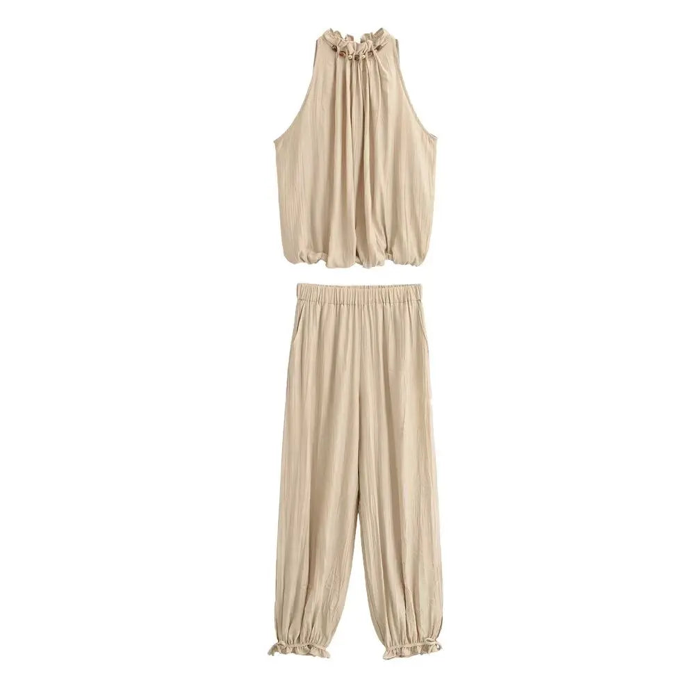 TATIANA | Women's Sleeveless Summer Pant Set