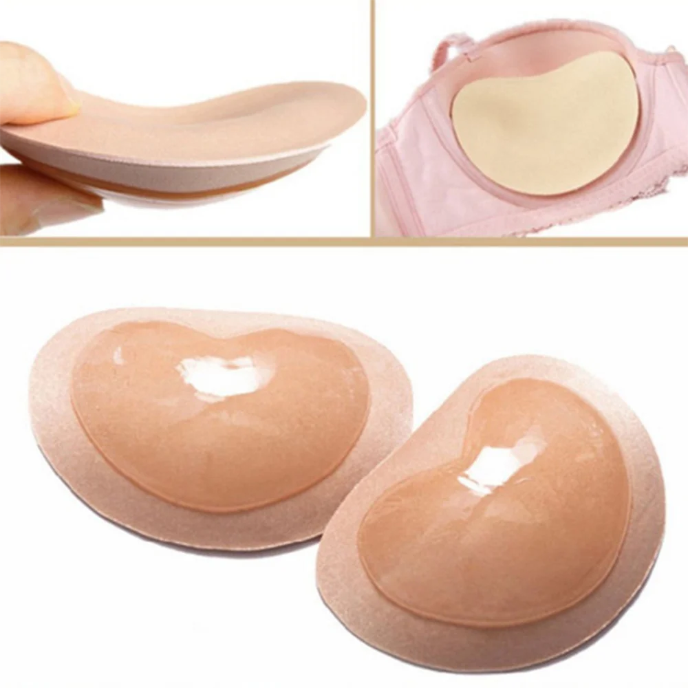 SALOME | 1Pair Chest Push Up Sticky Bra Thicker Sponge Bra Pad Breast Lift Up Enhancer Silicone Removeable Inserts Swimsuit Invisible Bra