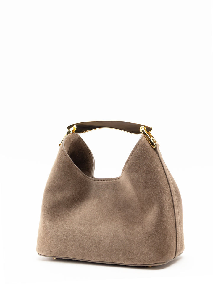 Isabella | Small Boomerang Suede Taupe