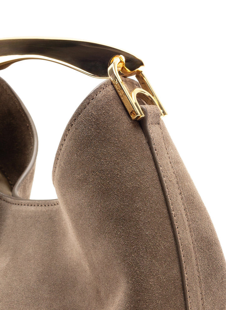 Isabella | Small Boomerang Suede Taupe