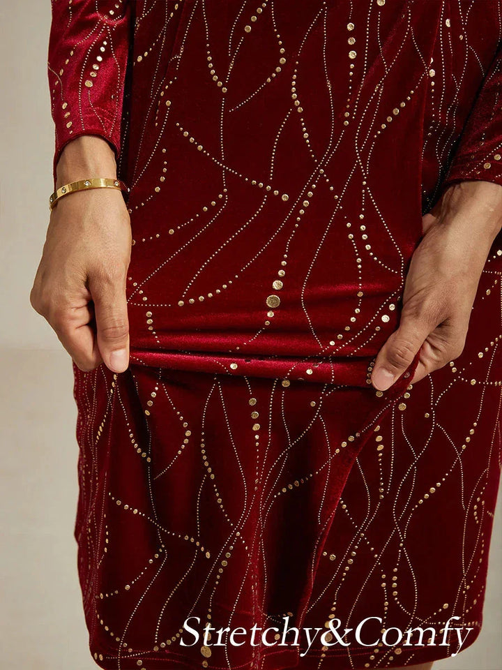 SYLVIA | Velvet Blazer Dress with Satin Lapels and Belt