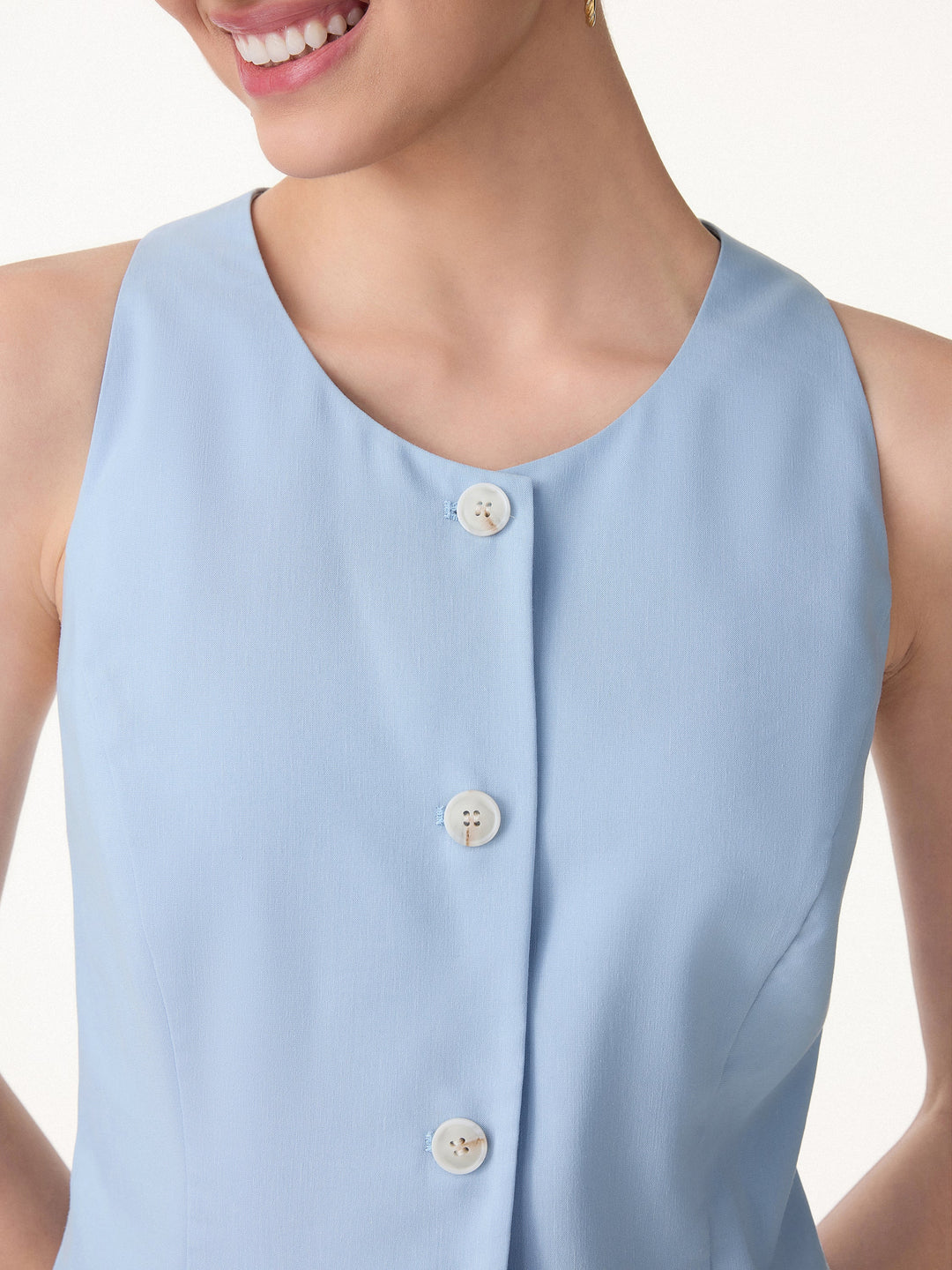 LAUREN | 2Pcs Set Waistcoat with Pockets & Wide Leg Pant