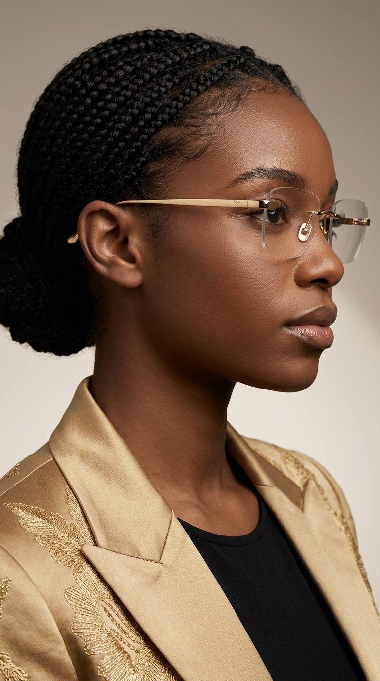 LAMINA | Rimless Transparent Rectangular Gold