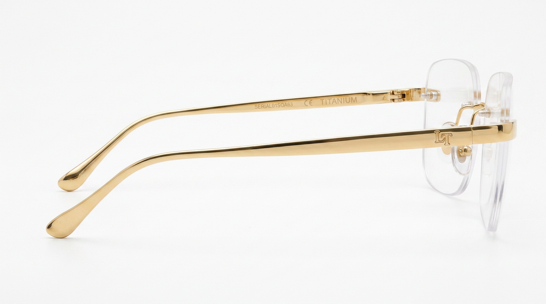 LAMINA | Rimless Transparent Rectangular Gold