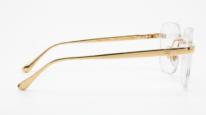 LAMINA | Rimless Transparent Rectangular Gold