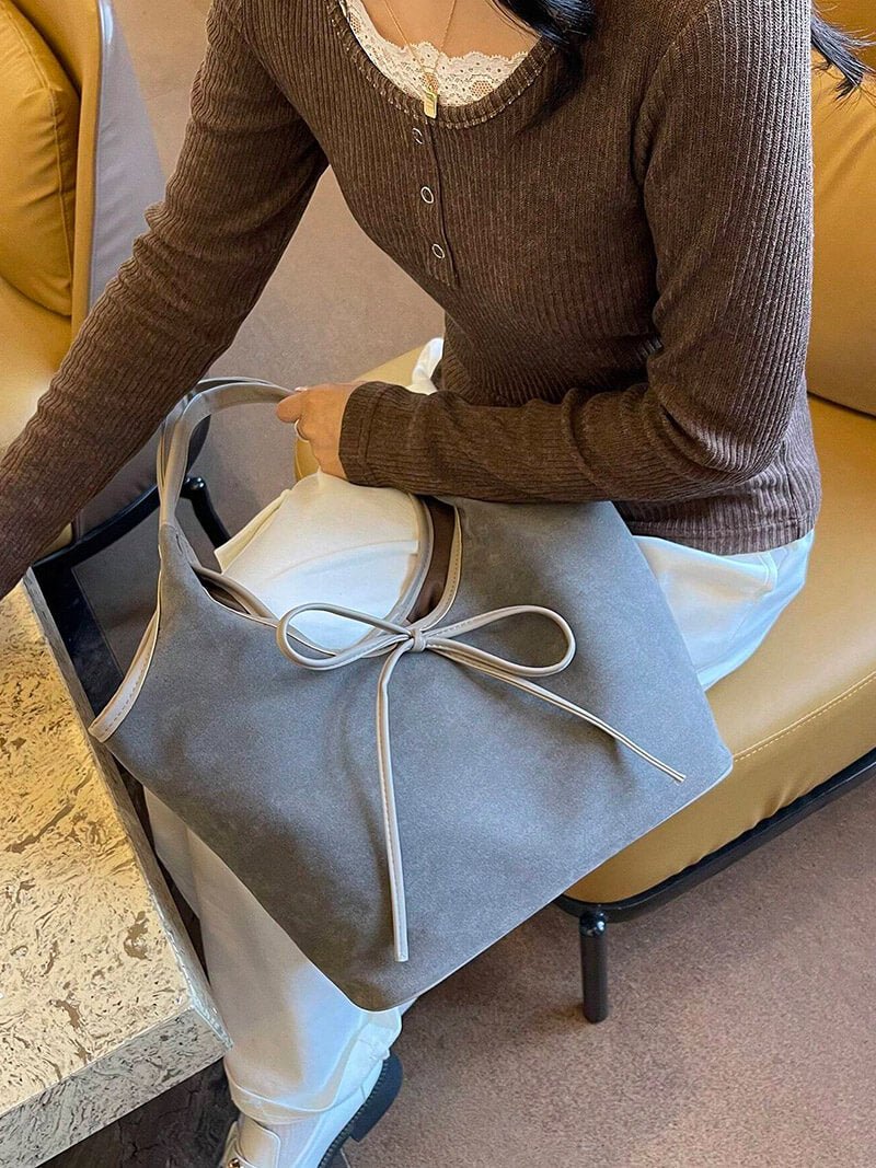 FLORITA | Suede Bow Bag