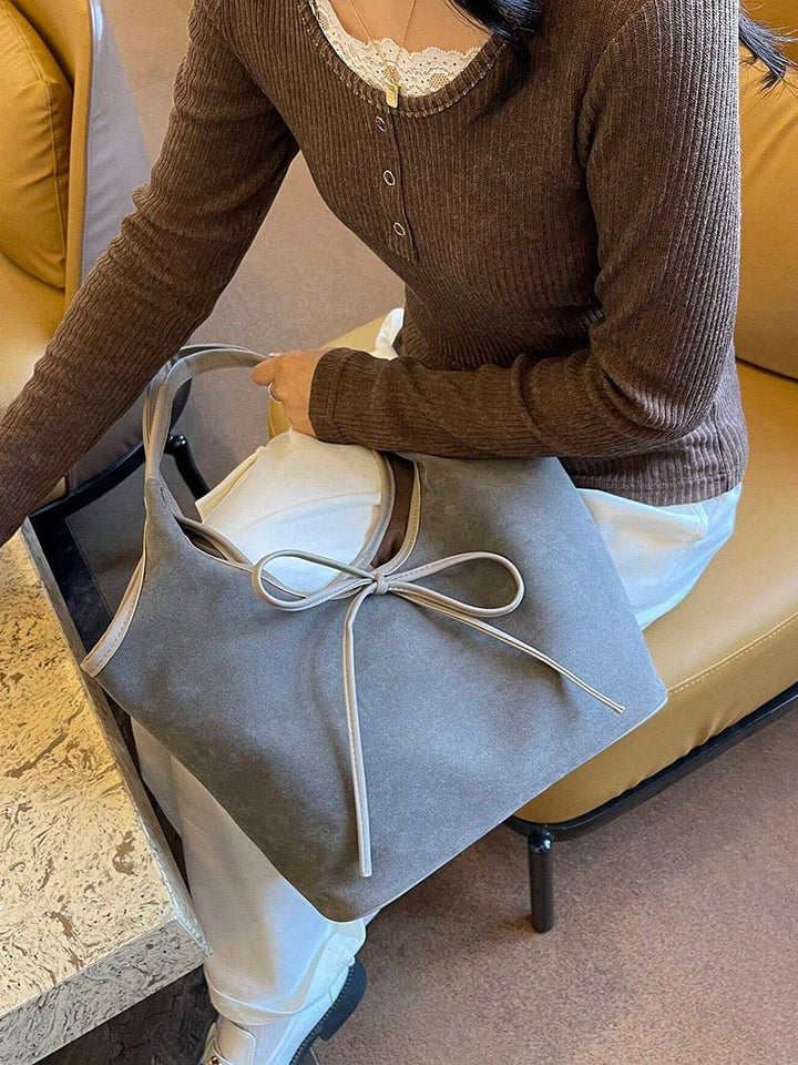 FLORITA | Suede Bow Bag