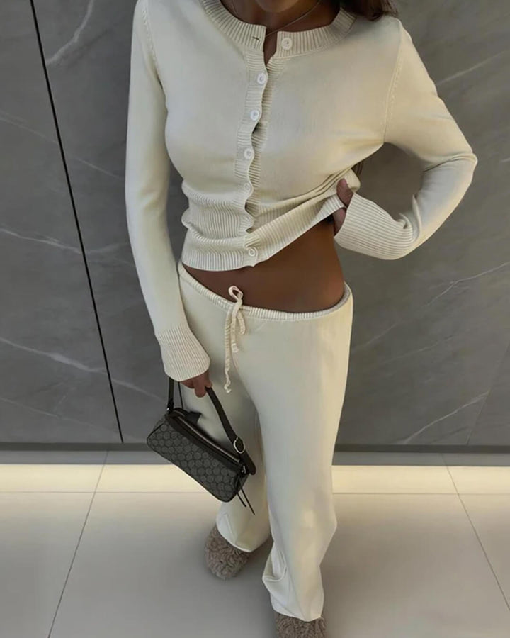 QUINN | Knitted Cardigan and Trousers Set