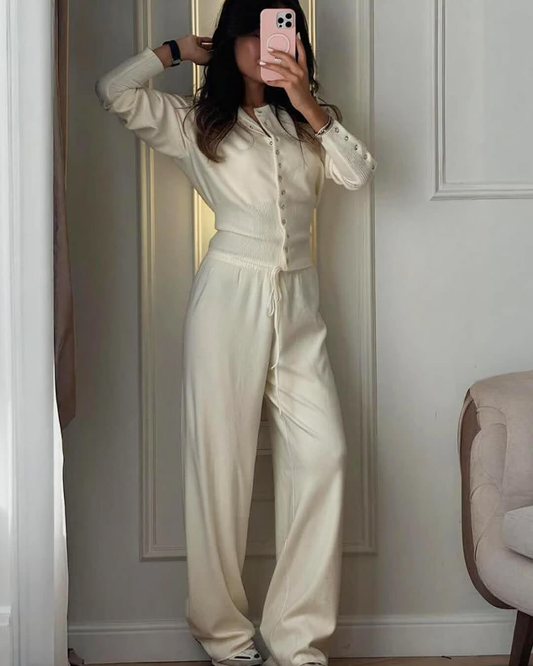 QUINN | Knitted Cardigan and Trousers Set