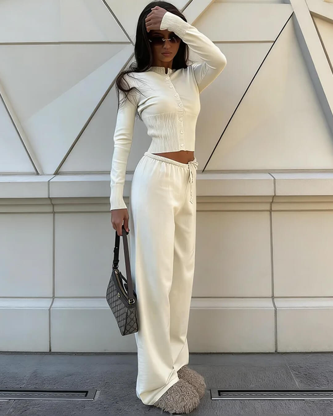 QUINN | Knitted Cardigan and Trousers Set