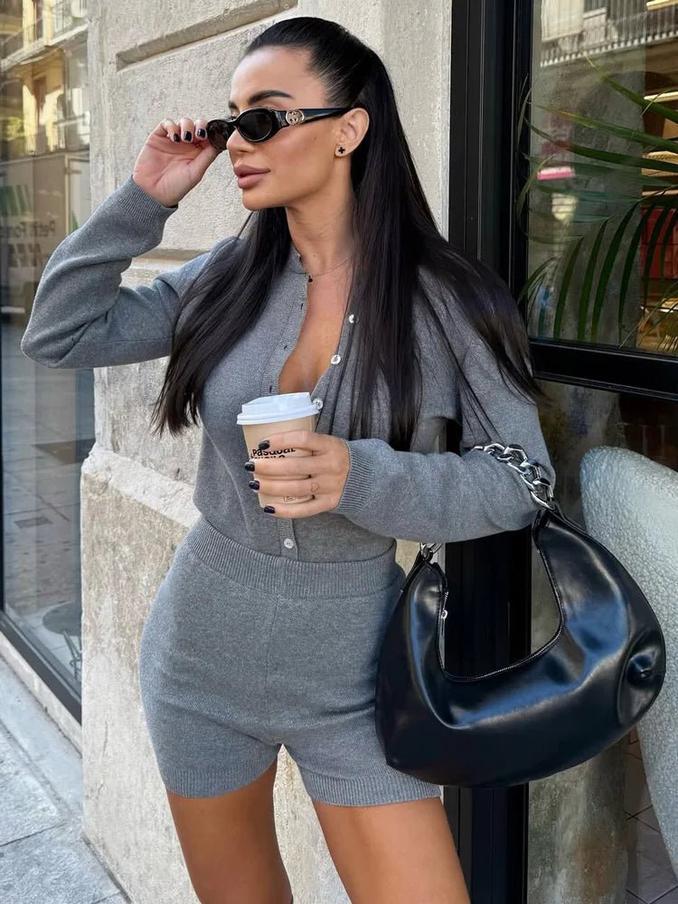 ANASTASIA | Ribbed Knit Shorts Set