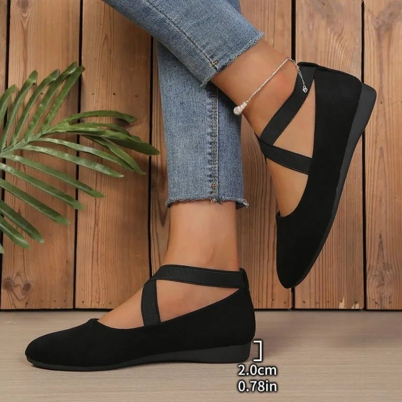 ISLA | Pointed Toe Cross-Strap Ballet Flats